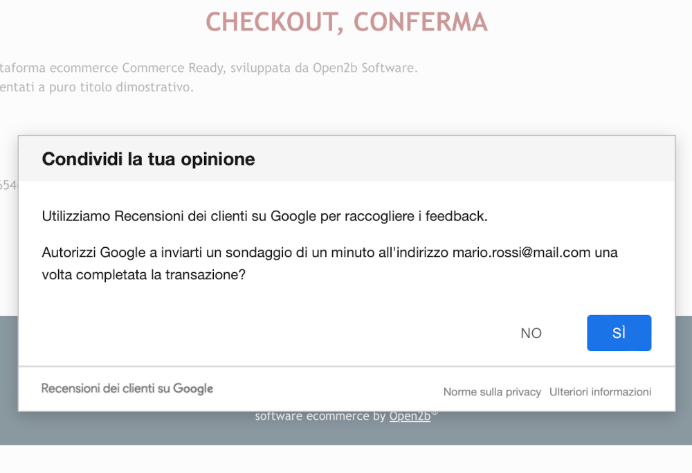 Popup autorizzazione Google